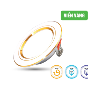Đ.led âm trần a36 kz 9w đế đúc thân nhôm nhựa viền vàng - đổi màu (trắng)
