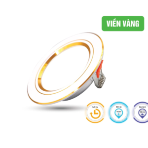Đ.led âm trần a22 kz 7w đế đúc viền vàng – 1 màu (80c/t) (trắng)