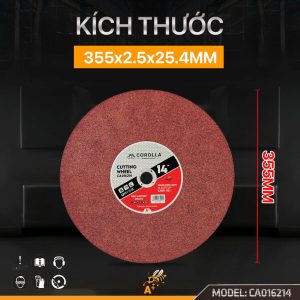 Đá cắt corolla 355mm (đỏ)