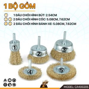 Bộ chổi đánh rỉ lắp máy khoan cầm tay