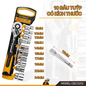 Bộ khẩu tự động 12chi tiết 8-24mm
